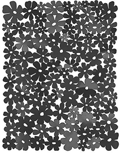 Circul Spülmatte 40 x 32 cm schwarz Blumenoptik
