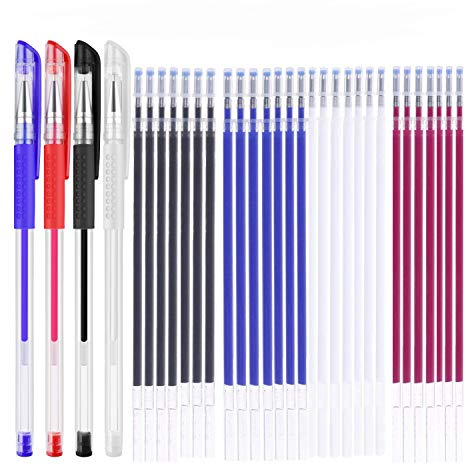 Durch Wärme abwischbare Stoffmarkierungsstifte mit 28 Minen zum Nähen von Schneidern und zum Quilten der Schneiderei, 4 Farben Heat Erase Pens für Stoffen.