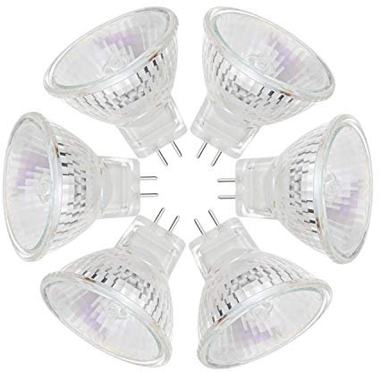 MR11 - Lampadina alogena 12 V 35 W GU4 Bi-Pin Base Spotlight dimmerabile, diametro 35 mm, luce bianca calda, 2800 K (confezione da 6)