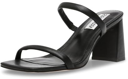 Steve Madden kvinnors Lilah klackad sandal, Svart, 6