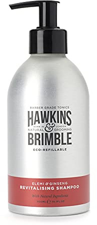 Hawkins & Brimble Shampoo Eco-Refillable Bottle - 300ml For Mens Revitalise Hair Dry Scalp Naturally Fragranced | Bottle for Life Eco Friendly (Hair Shampoo Eco Refill)