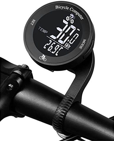 Lurowo Bike Computer Wireless, 24 Function IPX67 Waterproof Bike Speedometer with LCD Backlight Display, Bicycle Odometer with Automatic Wake-up for Cycling (B)