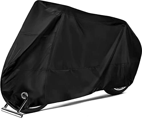 EMSMIL Telo Coprimoto Garage Copri Telone Scooter Telo Antifurto Protettivo XXXL 190T Tessuto Oxford per Moto Impermeabile Protegge da Polvere Pioggia Raggi UV Nero 265 x 105 x 125 cm
