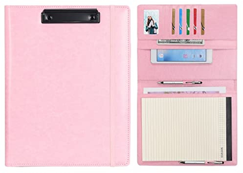 Wonderpool Porte Formulaires Documents Conférencier Portfolio Porte Bloc Range Documents, Trieur Organiseur Portfolio Planchettes Porte-formulaires pour Bureau Voyage école (A4,Rose)