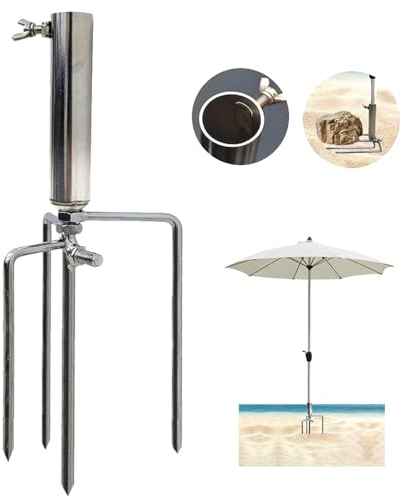 TUIBEIDAMAI Supporto per ombrellone da spiaggia, in metallo, per ombrellone, Ø 36 mm, rimovibile, per ombrellone da spiaggia, per pesca, giardino, spiaggia