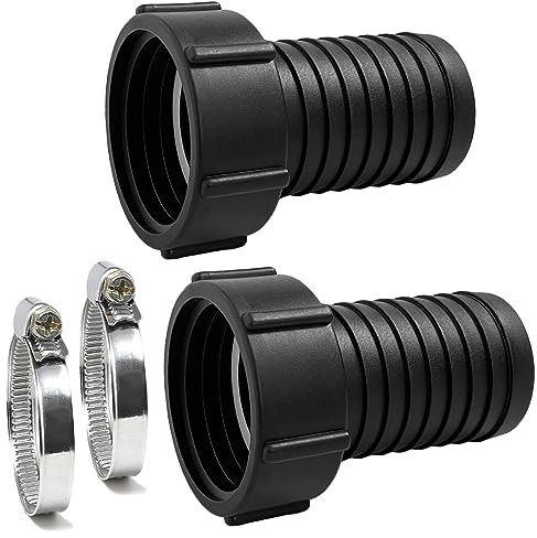 Bekindpro 2 Stück IBC Adapter S60x6 mit Schlauchtülle IBC Tankadapter S60x6 (60mm) Innengewinde auf Auslauf 2 Zoll Gartenschlauch Adapter Tankschlauch Adapter für IBC Tank Regentonnen Wassertank
