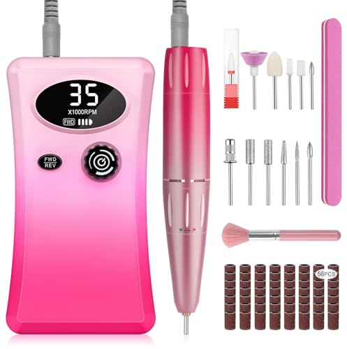Elektrische Nagelfräser 35000 U/min, Urbuti 12 in 1 Professionell Maniküre set, USB Aufladbare Elektrische Nagelfeile mit Nagel bits für gelnägel Nagellack