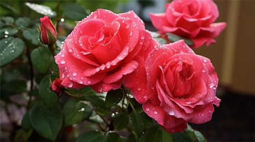 Diamond Painting Set für Erwachsene, DIY 5D Rose Diamant Painting Bilder Kinder, Basteln Erwachsene Weihnachten Diamond Painting Zubehör Set für Geschenk Herbst Deko Schlafzimmer(28.4x16in)-2u
