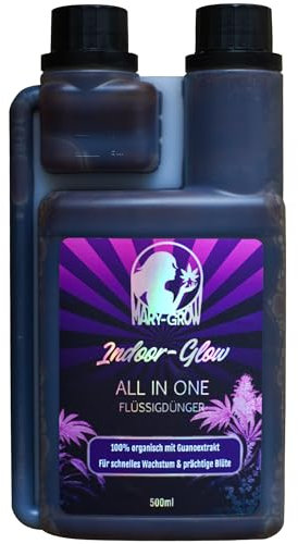 MARY-GROW Indoor-Glow All in One organischer Universaldünger mit Guanoextrakt, Dosierflasche 500ml