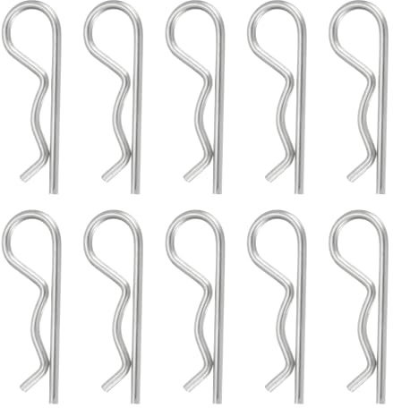 QUARKZMAN 10 Pcs Goupille D'Attelage, 3mm x 60mm R Clips 304 Acier Inoxydable Goupille De Retenue Goupille Fendue Kit Assortiment Clips Pour Remorques Tracteurs Goupille D'Attelage, Argent