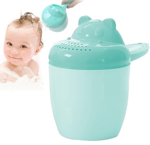 Children's Washing Up Cup - Hair Washing Cup with Handle, Soft Material Bath Ladle | Ergonomic Pouring Jug for Gentle Hair Conditioner, Perfect for Newborns, & , Lei