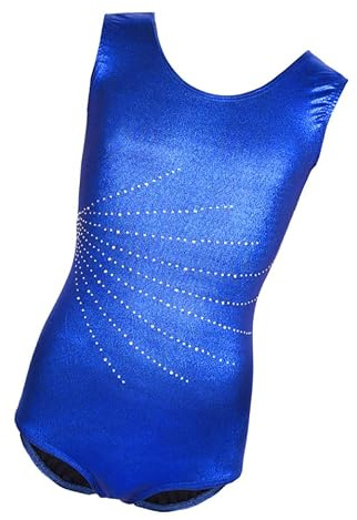 TOYANDONA Combinaison de Gymnastique pour Filles Justaucorps de Ballet Effet Métallisé en Spandex Extensible Col Rond pour Yoga et Vélo pour Garçon