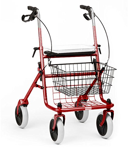 ROLLATOR mit Korb und Tablett rot 1 St