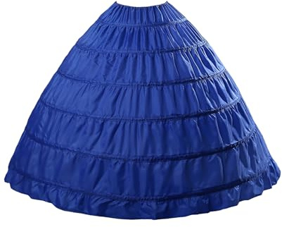 BEAUTELICATE Sottogonna Petticoat Donna Gonna Lunga 6 Cerchio Crinolina Rockabilly Vintage Sottoveste per Vestito Abito da Sposa Anni 50, Blu Reale