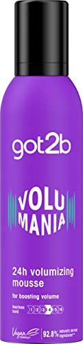 got2b Volumania 24h Volumising Mousse 250 ml, Hair Styling Mousse, Boosting Volume Hair Mousse, Fearless Hold, Vegan Formula