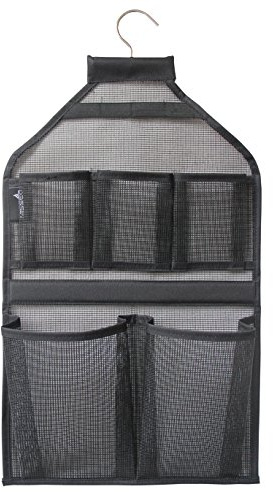 MISSLO Bathroom Shower Organizer Mesh Hanging Shower Caddy with Rotatable Hanger (Black)