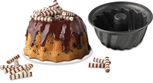 Dr. Oetker Gugelhupfform 10 cm, kleine Kuchenform, Bundform aus Stahl mit Antihaftbeschichtung (Farbe: schwarz), Menge: 1 Stück