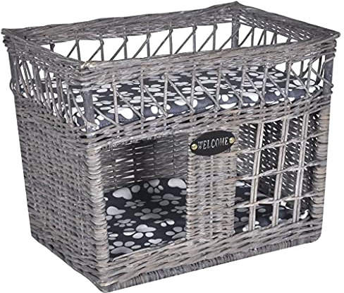 vidaXL Casetta/Letto/Graffi Cuccia per Gatto Gatti Gioco in Vimini con Cuscini