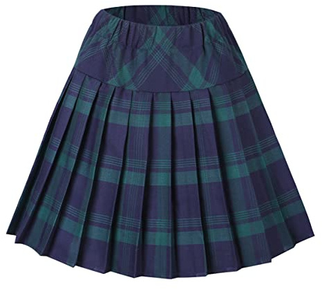 Urbancoco Damen Schulmädchen-Stil Faltenrock Elastische Hohe Taille Minirock