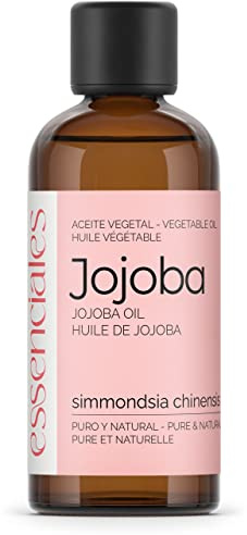 Essenciales - Aceite Vegetal de Jojoba BIO, 100% Puro y Certificado ECOLÓGICO, 100 ml | Aceite Vegetal Simmondsia Chinensis, 1ª Presión Frío