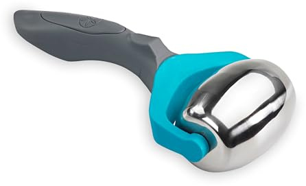 Gaiam Restore Cold Therapy Massage Roller - Easy-Glide Massage Ball Roller with Sure-Grip Handle - Muscle Massage Tool to Help with Sore Muscles, Neck, and Back Pain - Compact and Lightweight