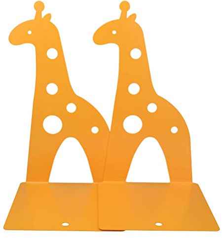 1 Paar gelbe niedliche rutschfeste Giraffen-Buchstützen, Bücherregal-Organizer, Kunst-Geschenk für Kinder, Studenten, Leser, für den Schreibtisch