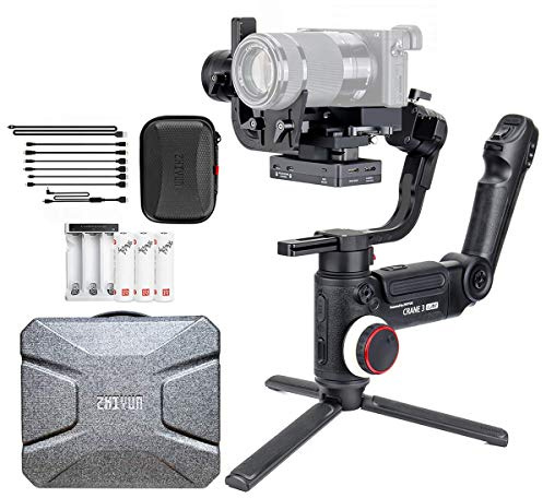Zhiyun Crane 3 Lab Gimbal DSLR estabilizador de cámara para Sony A9 A7Rii Canon 6D 5D, Panasonic GH4 GH5 Nikon D850, con Estructura versátil, Control ViaTouch y Carga útil máxima de 4.6 kg