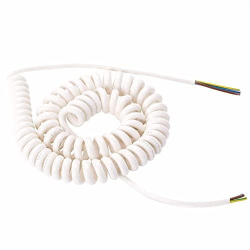 ORION LIGHTSTYLE Spiralkabel 3 adrig Spiralleitung Spiral Verlängerung Elektrokabel Leuchtenkabel Lampenkabel weiß