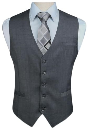 HISDERN Chaleco Gris Para Hombre Formal de Algodón - Fiesta De Negocios
