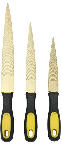 Unxuey 3Pcs Woodworking File Golden Tapered Wood Rasp File Set DIY Woodworking Craft Wood Carving Carpenter Tool