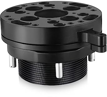 PROAIM Gimbal Mitchell-Platte mit Kronenmutter und Schloss für die meisten Gimbal-Montageadapter. Mehrere Lochmuster für Verschiedene Kamera-Kardanringe (P-GMP-01) | CNC-Adapterplatte mit Mitchell-Aufnahme, Castle Lock, Castle Nut und M6-Bohrungen für Gimbal-Montage