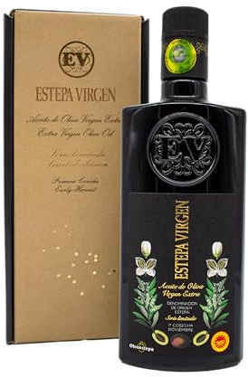 Estepa Virgen - Aceite de Oliva Virgen Extra Premium Estuche 500 ml – DOP Estepa – Extracción en Frío – Variedades de la comarca - Frutado intenso – Producción Sostenible – Para Platos Gourmet