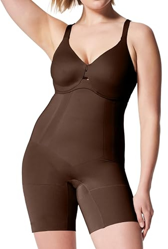 SPANX SPANXsculpt OnCore High-Waisted Mid-Thigh Shorts, Chestnut Brown, 3X