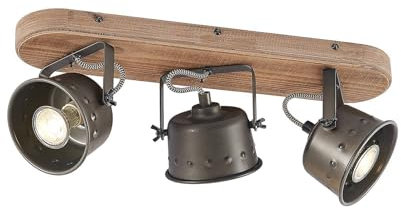 Ceiling Light 'Rubinjo' dimmable (Vintage, Antique) in Black Made of Metal for e.g. Living Room & Dining Room (3 Light Sources, GU10) from Lindby | floodlight, Spotlight