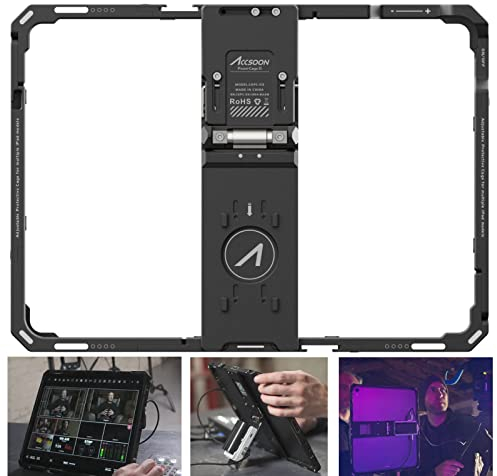 Accsoon Power Cage II pour iPad Gen 5-10/Air 3-5/Pro 9.7,10.5,11 Pouces Gen 1-4 pour Red Komodo Gimbal SLR Mirrorless Cameras Wireless Transmission and Display Kit.