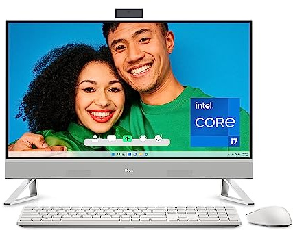 Dell Inspiron 27 7720 All-in-One Desktop | Display FHD da 27 | Intel Core i7 di 13a generazione | grafica Intel Iris Xe | SSD da 512 GB + disco rigido da 1 TB | 16 GB DDR4 | colore bianco perla