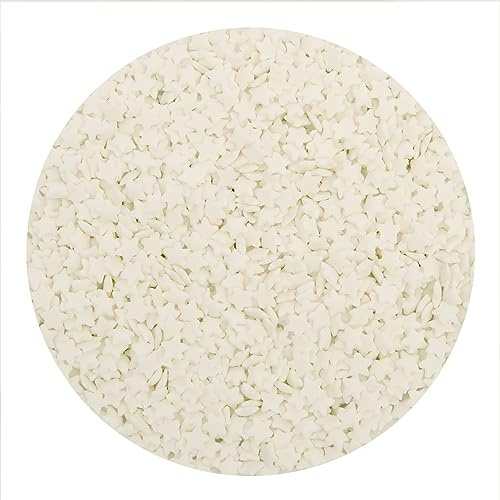 BrandNewCake® Confetti Étoiles Comestibles 60g - Décoration de Gâteau - Paillettes Blanches - Sprinkles pour Gâteaux