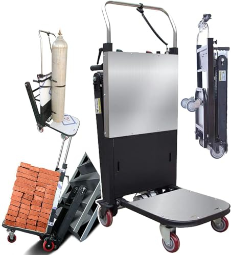 XENITE Elektrischer Treppensteiger - Sackkarre, mit Teleskopgriff, Treppen hinauf/runter (80 Stockwerke), 300 kg Tragkraft (24 V 26 Ah), elektrische Sackkarre, geeignet für den Transport-1pc