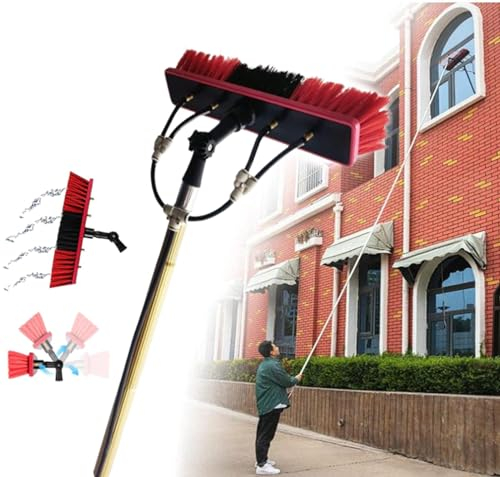 Cleaning Photovoltaic and Solar Panels,Window Clean,Water-Fed Telescopic Brush,Glass Wall Cleaning, 3-12m Washing Set Equipment Extension Gold 35cm,3M/10FT