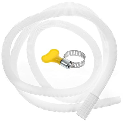 Ciieeo 5m Air Conditioner Drain Hose with Buckle and Clamp Telescopic Extension Pipe with Elbow Connector Flexible Outdoor Unit Condensation Drip Tube for Air Conditioning Drainage