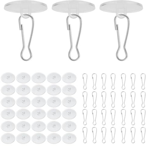 VVHFXD 32 ganchos transparentes para techo autoadhesivos, ganchos adhesivos sin taladrar, ganchos de pared, ganchos autoadhesivos, ganchos adhesivos para techo para cocina, dormitorio, baño, fiesta,