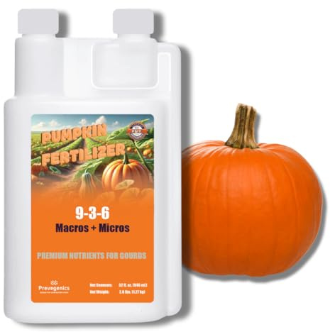 Pumpkin Fertilizer | (32 fl. oz.) | Foliar & Soil Applied Liquid Fertilizer for Pumpkins & Gourds | Boosts Growth & Yields | Easy to Use | Fast-Acting | Ideal for Pumpkins & Squash