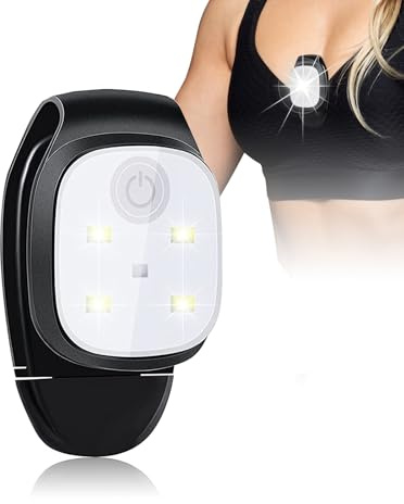 RANJIMA 1 lampada a LED a clip, per esterni, USB, ricaricabile, con clip di notte, luce a LED, piccola lampada frontale da corsa, luce di sicurezza, accessorio per corsa, jogging, campeggio,
