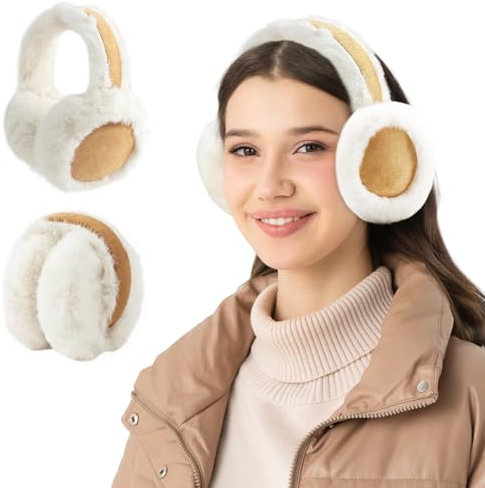 SOETDERT Ohrenwärmer Damen, Ohrenschützer Plüsch, Ohrwärmer Erwachsene Winter Damen, Ohrenschützer Faltbare Warme, Weiche Earmuffs Winter für Kälteschutz, Outdoor Ski