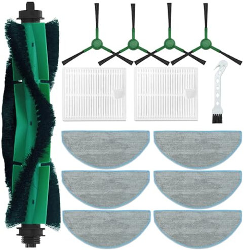Accessori di ricambio per robot aspirapolvere iRobot Roomba Combo Essential Y0112, 1 spazzola principale, 4 spazzole laterali, 2 filtri Hepa, 6 panni per mocio
