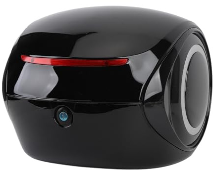 Fockety Top de 2L, Boîte à Coffre Légère avec Dossier et Bandes Réfléchissantes, Boîte de Queue de Style Sportif ABS Portable pour Les Scooters, Les Vélos électriques, (Black)