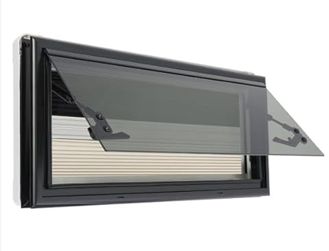 Fenêtre escamotable pour camping-car avec store intégré et moustiquaire, fenêtre latérale pour caravane, fenêtre extérieure à pousser pour caravane, van et camping-car (700x300mm)