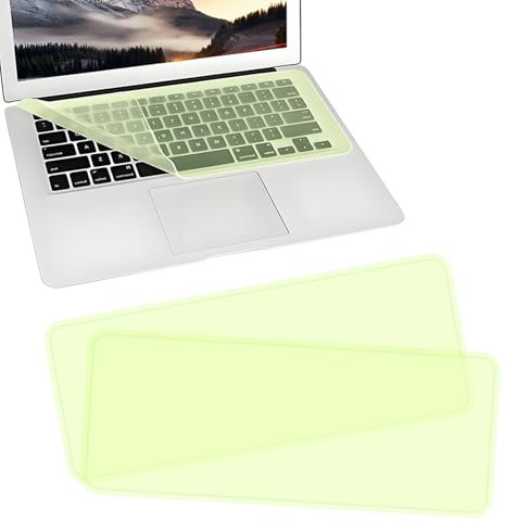 EKIND 2 Sheets Universal Waterproof and Dustproof Keyboard Cover for 15-17 Inch Laptops, with Keypad Keyboard Cover Size (L:14.17 x W:5.08), Ultra Thin Silicone Skin Protector (Yellow)