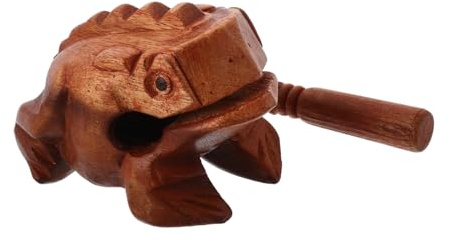 AKOOSY Holzfrosch Percussion Instrument Froschgeformt Musik Percussion Instrument Frosch Stil Guiro Frosch Musikinstrument