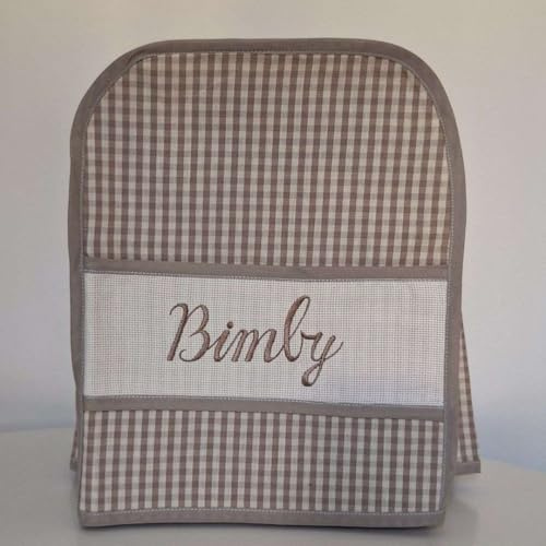 RICAMI FIORENTINI BALDI Copri-Bimby in 100% Cotone Ricamato – Copertura Antipolvere Lavabile per Bimby – Artigianale Made in Italy con Design Elegante. (Beige)